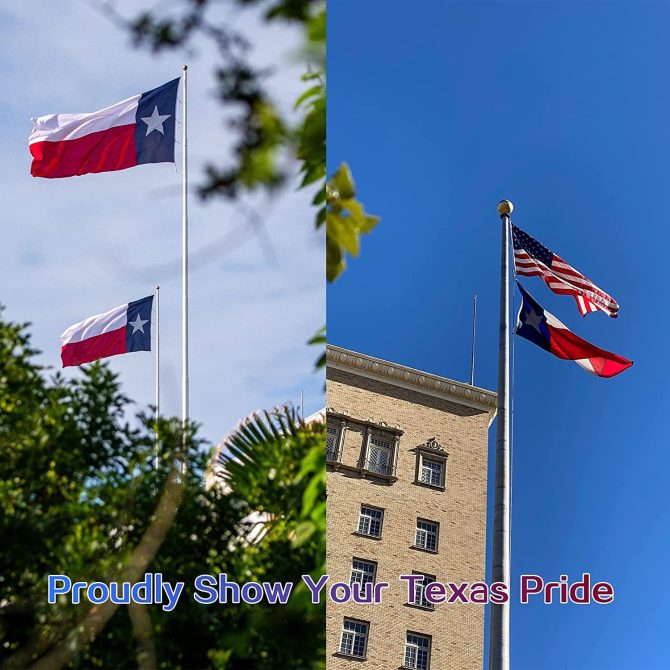 Texas Flag 3x5 ft 2x3 ft 4x6 ft 5x8 ft Heavy Duty Outdoor - Embroidered Stars- Long Lasting Color Retention - Brass Grommets and 4 Stitch Hemming - Image 30
