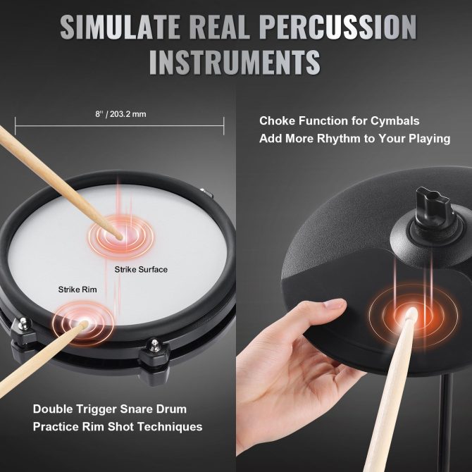 Electric Drum Set Electronic Drum Kit 480 Sounds for Beginners & Adults - Image 4