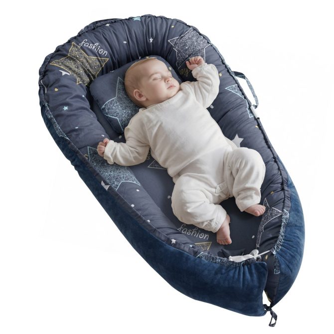 VEVOR Baby Infant Lounger 100% Cotton Soft Newborn Nest Sleeper with Headrest - Image 11