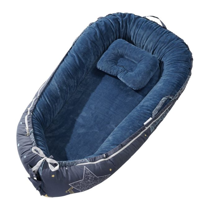 VEVOR Baby Infant Lounger 100% Cotton Soft Newborn Nest Sleeper with Headrest - Image 9