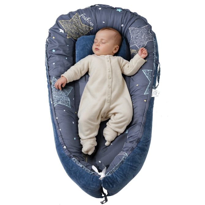 VEVOR Baby Infant Lounger 100% Cotton Soft Newborn Nest Sleeper with Headrest - Image 10