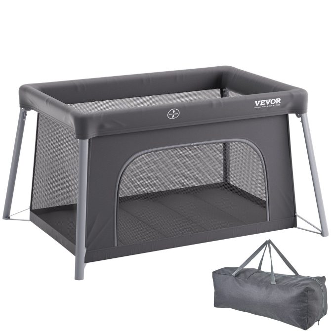 VEVOR Baby Travel Crib Play Yard Folding Baby Toddler Playpen with Zipper Gate - Image 11