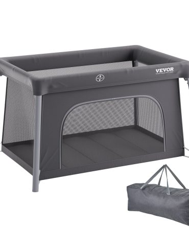 VEVOR Baby Travel Crib Play Yard Folding Baby Toddler Playpen with Zipper Gate