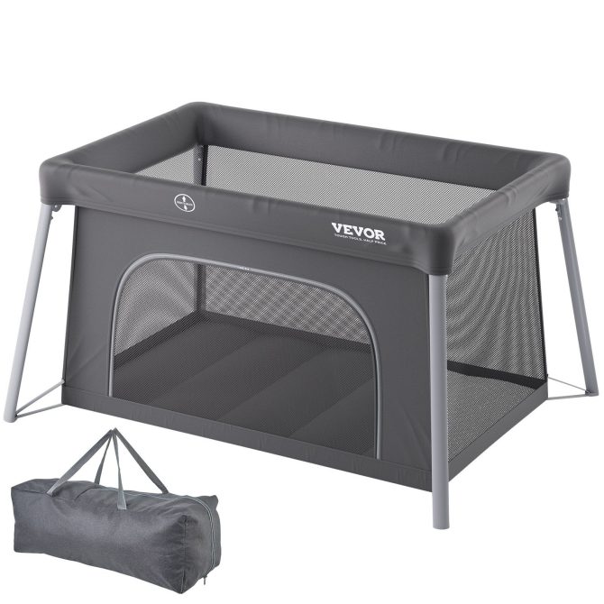 VEVOR Baby Travel Crib Play Yard Folding Baby Toddler Playpen with Zipper Gate - Image 10