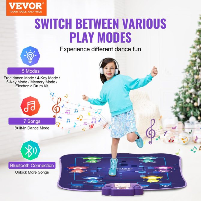 VEVOR Dance Mat for Kids Dance Pad Toy with Wireless Bluetooth Gift for 3+ Girls - Image 2
