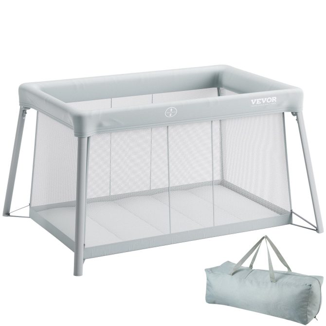 VEVOR Baby Travel Crib and Play Yard Folding Baby Playpen with Soft Mattress Pad - Image 11
