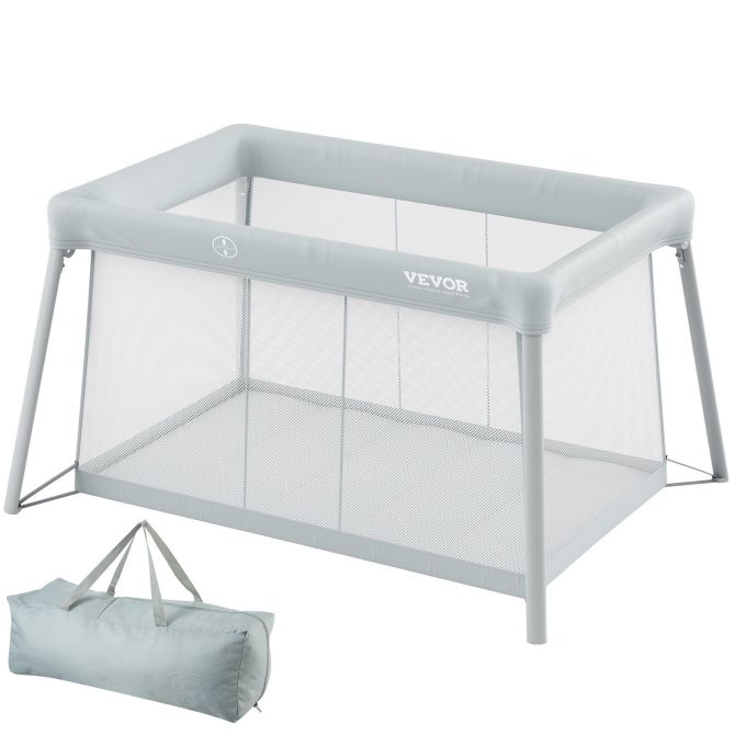 VEVOR Baby Travel Crib and Play Yard Folding Baby Playpen with Soft Mattress Pad - Image 10