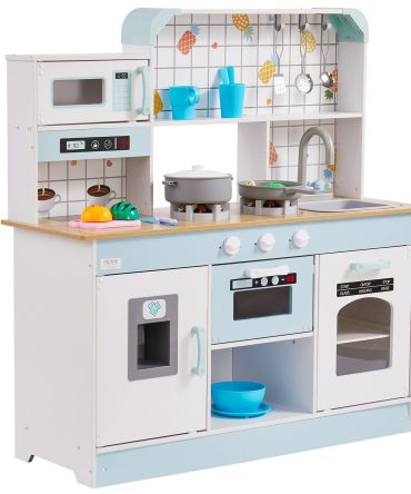 Christmas Gift! VEVOR Kitchen Playset Kids Pretend Cooking Play Toy 24 Piece Accessories White
