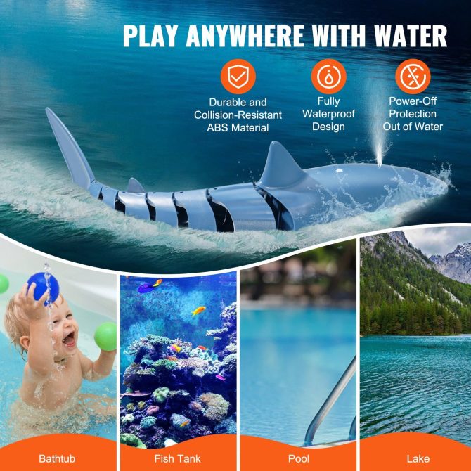 Christmas gifts! VEVOR Remote Control Shark Toy 2.4 GHz High Speed RC Boat for Kids Adults Gift - Image 4