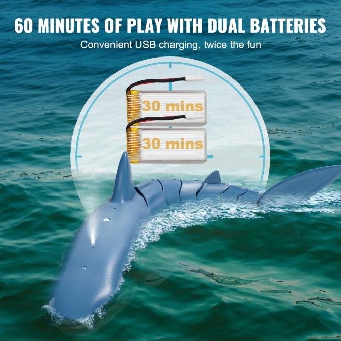 Christmas gifts! VEVOR Remote Control Shark Toy 2.4 GHz High Speed RC Boat for Kids Adults Gift - Image 6