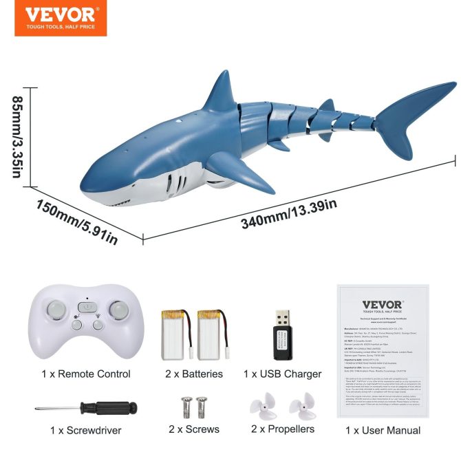 Christmas gifts! VEVOR Remote Control Shark Toy 2.4 GHz High Speed RC Boat for Kids Adults Gift - Image 7