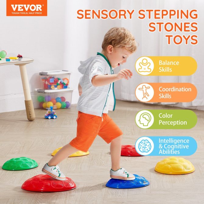 VEVOR Kids Balance Stepping Stones Sensory Obstacle Course 6 PCS Outdoor Indoor - Image 2