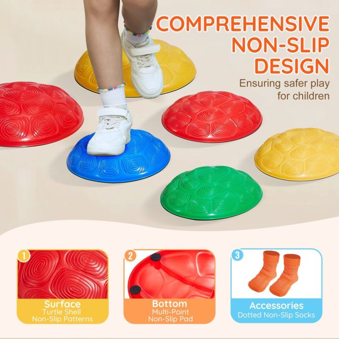 VEVOR Kids Balance Stepping Stones Sensory Obstacle Course 6 PCS Outdoor Indoor - Image 4