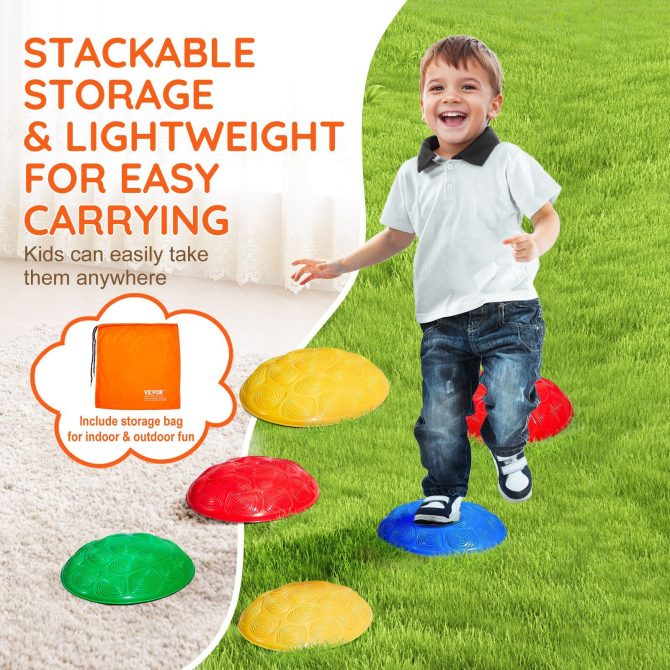 VEVOR Kids Balance Stepping Stones Sensory Obstacle Course 6 PCS Outdoor Indoor - Image 6