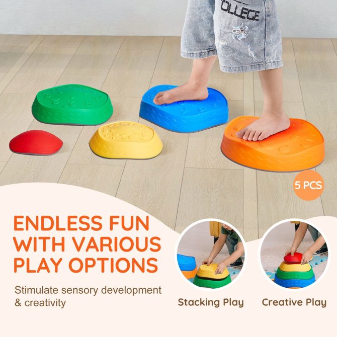 VEVOR Kids Balance Stepping Stones Sensory Obstacle Course 5 PCS Outdoor Indoor - Image 3