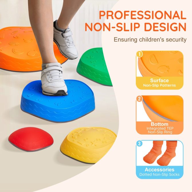 VEVOR Kids Balance Stepping Stones Sensory Obstacle Course 5 PCS Outdoor Indoor - Image 4