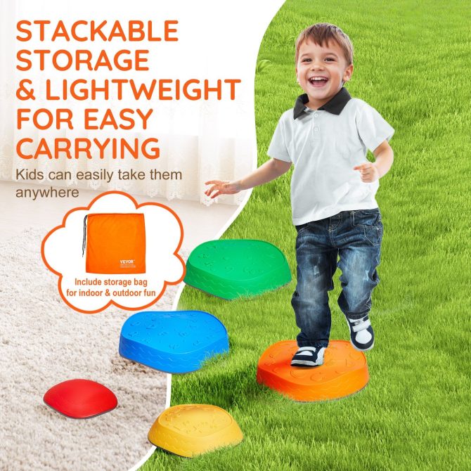 VEVOR Kids Balance Stepping Stones Sensory Obstacle Course 5 PCS Outdoor Indoor - Image 6