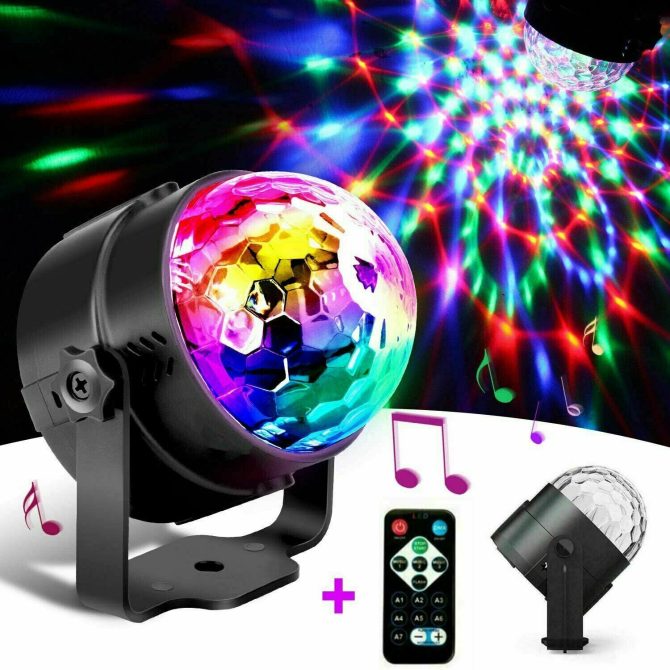 Disco Party Lights Strobe LED DJ Ball Sound Activated Bulb Dance Lamp Decoration - Image 2