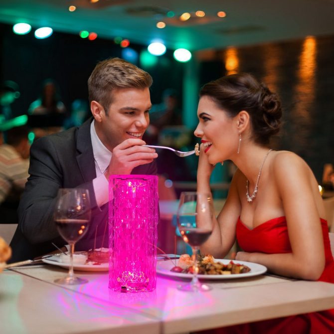 Crystal Diamond Rose Table Lamp Dimmable Remote Touch Control Night Light - Image 11