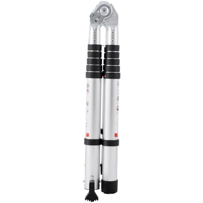 Telescoping Extension Ladder 12.5FT A-Shape w/ Stabilizer Bar for RV - Image 11