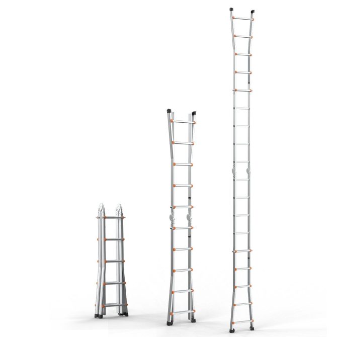 VEVOR Telescoping Ladder A Frame 16.7 FT Extension Multi-Function for Homework - Image 10