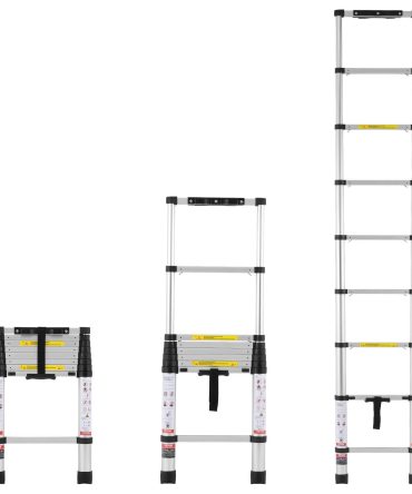 VEVOR Telescoping Extension Ladder 8.5FT One-button Retraction 375 LBS Capacity