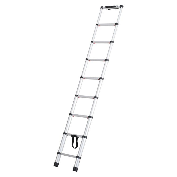 VEVOR Telescoping Extension Ladder 8.5FT One-button Retraction 375 LBS Capacity - Image 9