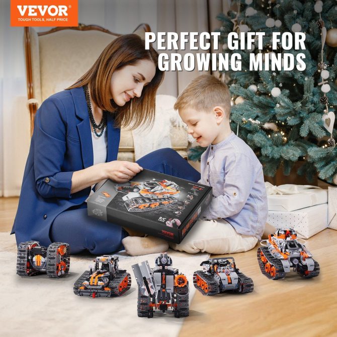 VEVOR STEM Building Toys for Kids 5 in 1 App & Remote Control Car/Robot 554 PCS - Image 7