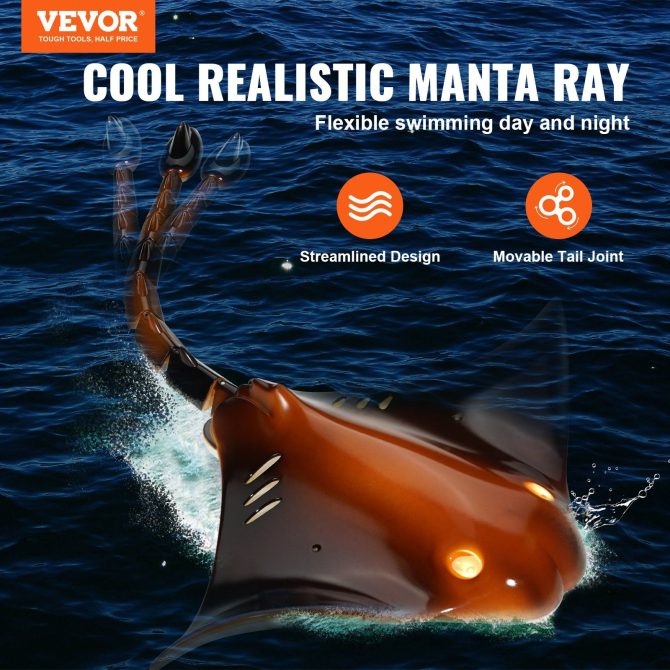 Christmas gifts! VEVOR Remote Control Manta Ray Toy 2.4 GHz High Speed RC Boat Kids Adults Gift - Image 2