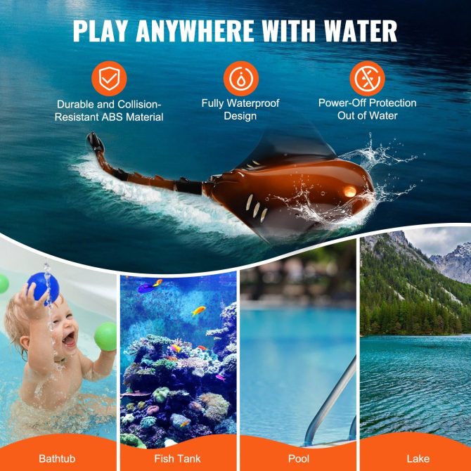 Christmas gifts! VEVOR Remote Control Manta Ray Toy 2.4 GHz High Speed RC Boat Kids Adults Gift - Image 4