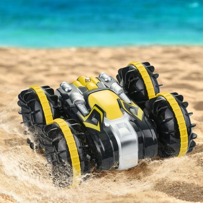 VEVOR Amphibious Remote Control Car Boat 2.4 GHz 4WD RC Boat Kids Adults Yellow - Image 8