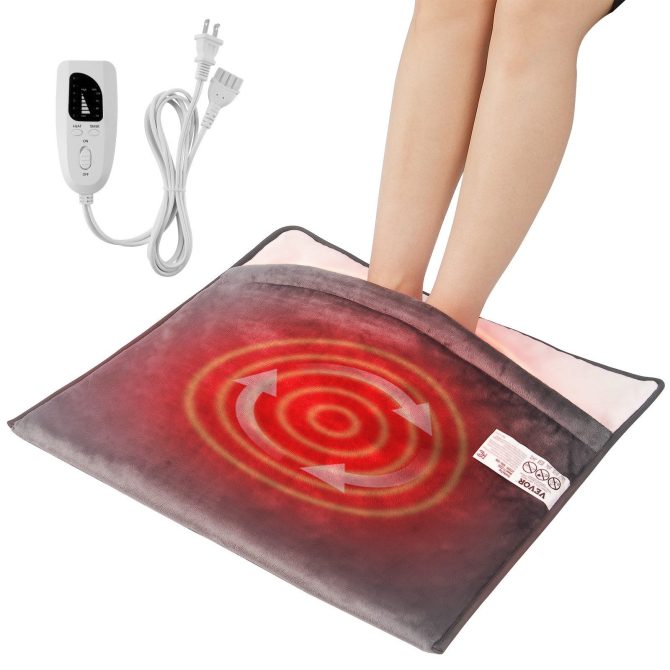 VEVOR Electric Heated Foot Warmer Soft Flannel Foot Heating Pad 21.5" x 19.0" - Image 11