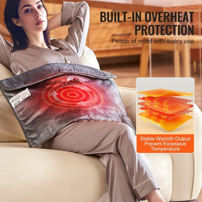 VEVOR Electric Heated Foot Warmer Soft Flannel Foot Heating Pad 21.5" x 19.0" - Image 6