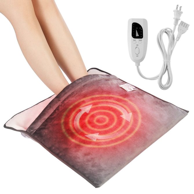 VEVOR Electric Heated Foot Warmer Soft Flannel Foot Heating Pad 21.5" x 19.0" - Image 9