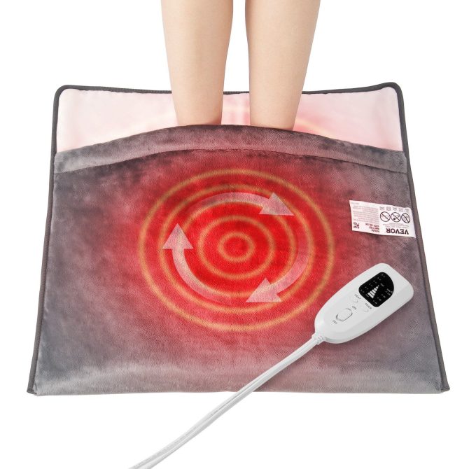 VEVOR Electric Heated Foot Warmer Soft Flannel Foot Heating Pad 21.5" x 19.0" - Image 10
