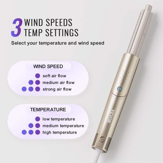 VEVOR 8 in 1 Curling Iron Set 1.25-Inch Ceramic Hair Curling Wand All Hair Types - Image 4