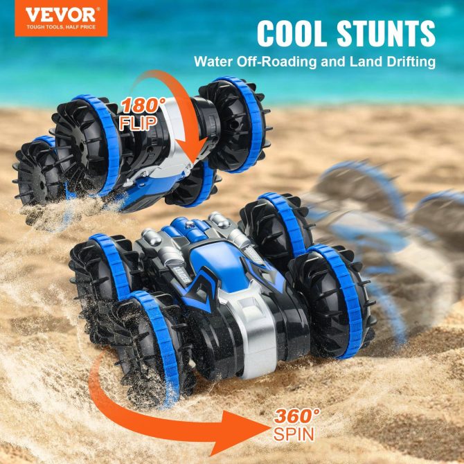 VEVOR Amphibious Remote Control Car Boat 2.4 GHz 4WD RC Boat Kids Adults Blue - Image 2