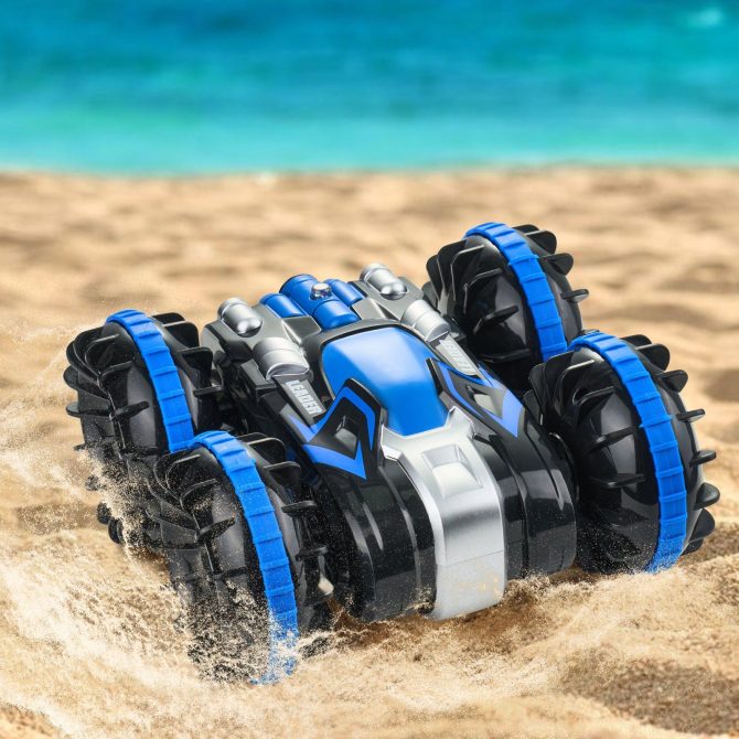 VEVOR Amphibious Remote Control Car Boat 2.4 GHz 4WD RC Boat Kids Adults Blue - Image 8