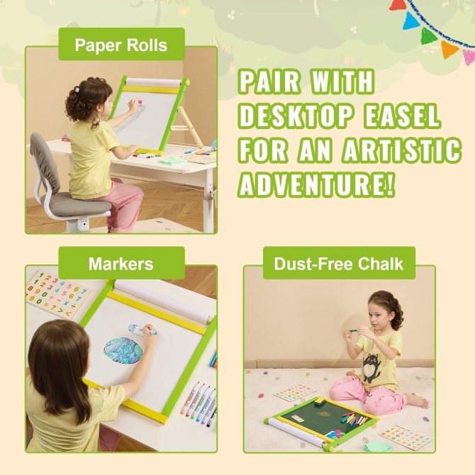 VEVOR Easel Accessory Set Chalk & Markers & Paper Rolls 32PCS for Tabletop Easel - Image 6