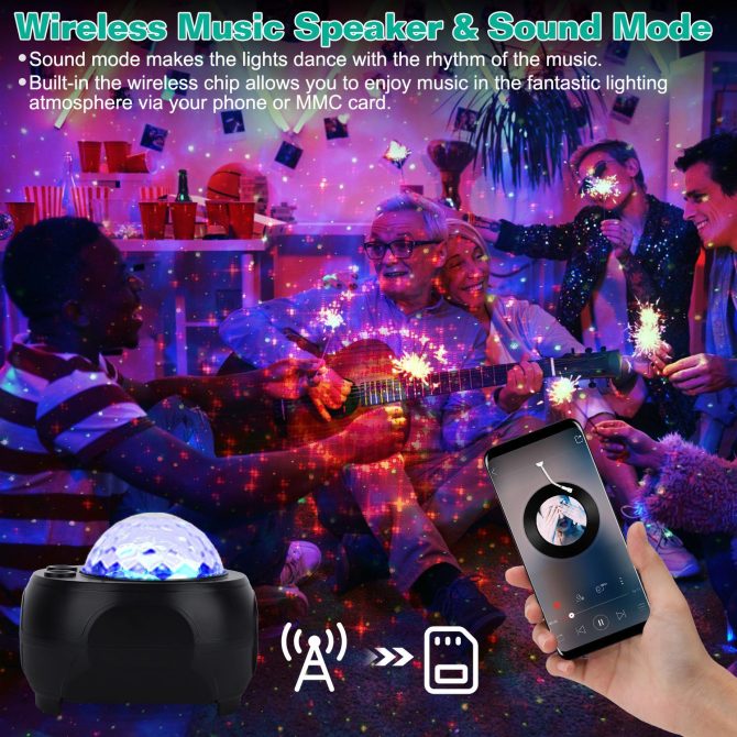 Galaxy Star Projector LED Sky Night Lamp USB Ocean Wave Star Light - Image 3