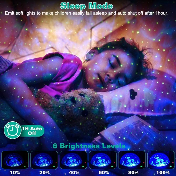 Galaxy Star Projector LED Sky Night Lamp USB Ocean Wave Star Light - Image 4