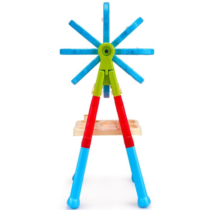 VEVOR 2-in-1 Kids Art Easel Double-Sided Magnetic Whiteboard Chalkboard Rotating - Image 9