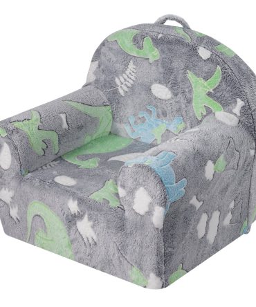 VEVOR Toddler Chair, Kids Armchair Comfy, Toddler Couch Sofa Bed Glow in The Dark, Kids Chair Seat Playroom Furniture for Kids Girls & Boys, Grey