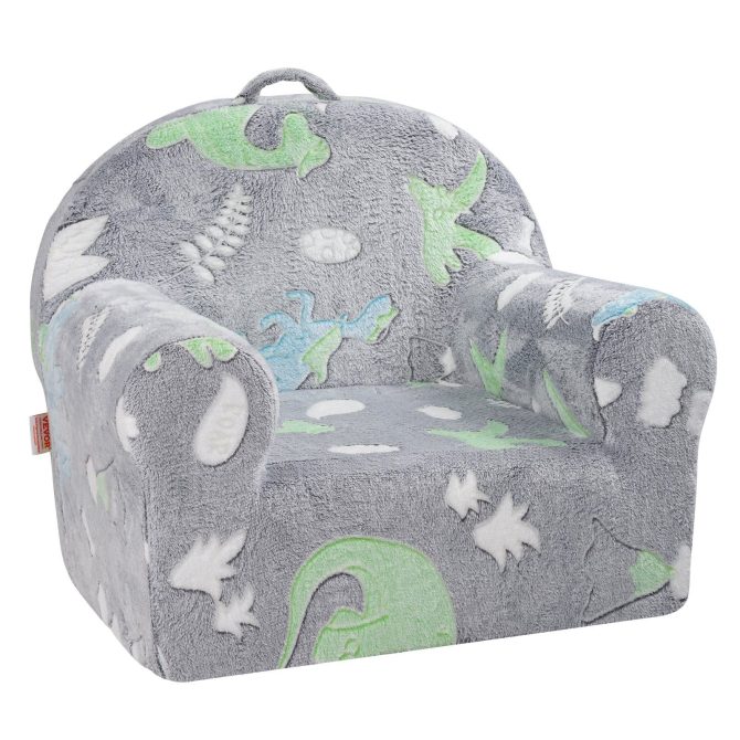 VEVOR Toddler Chair, Kids Armchair Comfy, Toddler Couch Sofa Bed Glow in The Dark, Kids Chair Seat Playroom Furniture for Kids Girls & Boys, Grey - Image 10