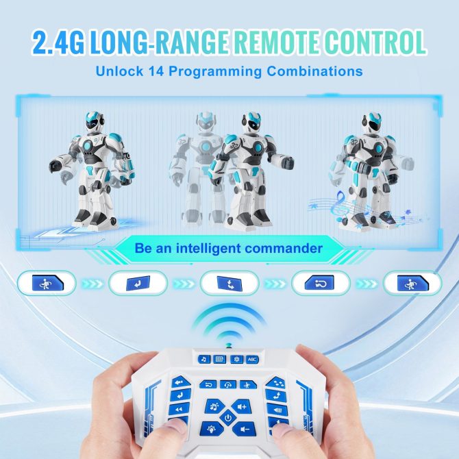 VEVOR RC Robot Toy Talking Dancing Gesture and Voice Remote Control Programmable - Image 3