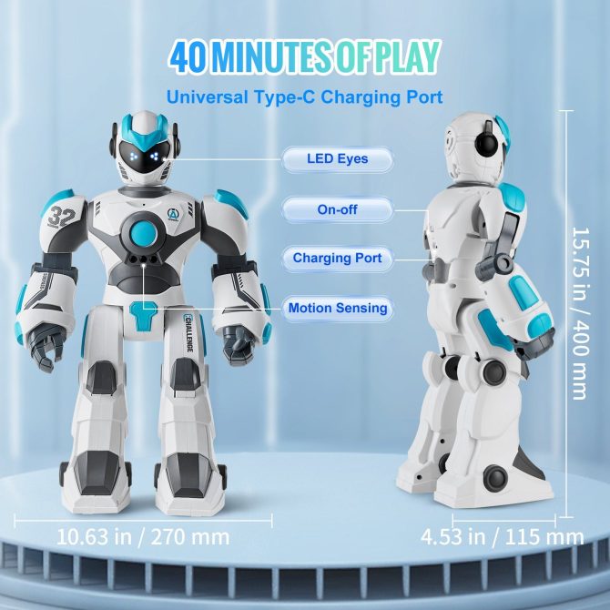 VEVOR RC Robot Toy Talking Dancing Gesture and Voice Remote Control Programmable - Image 6