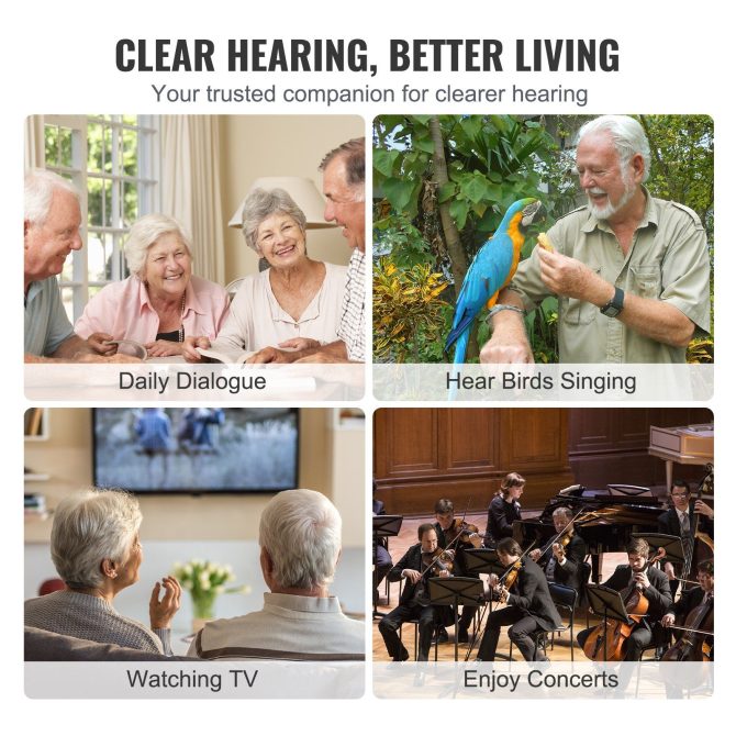 VEVOR Hearing Aids for Senior Rechargeable Hearing Amplifiers & 8 Pair Ear Domes - Image 6