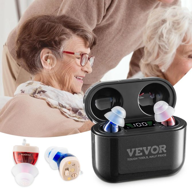 VEVOR Hearing Aids for Senior Rechargeable Hearing Amplifiers & 8 Pair Ear Domes - Image 8