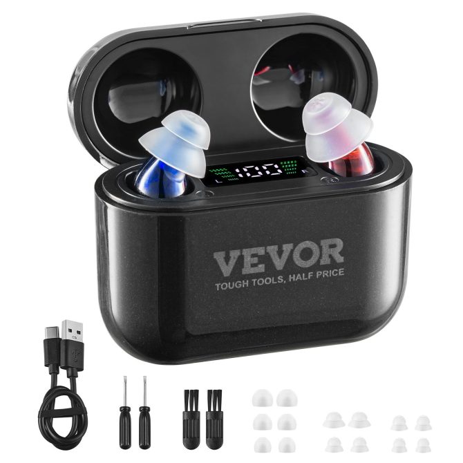 VEVOR Hearing Aids for Senior Rechargeable Hearing Amplifiers & 8 Pair Ear Domes - Image 9