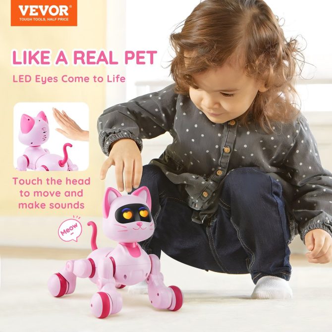 VEVOR RC Robot Cat Toy for Kid Talking Dancing Touch Remote Control Programmable - Image 2